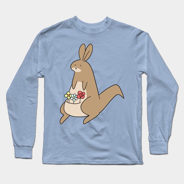 Flowery Kangaroo Long Sleeve T-Shirt by saradaboru